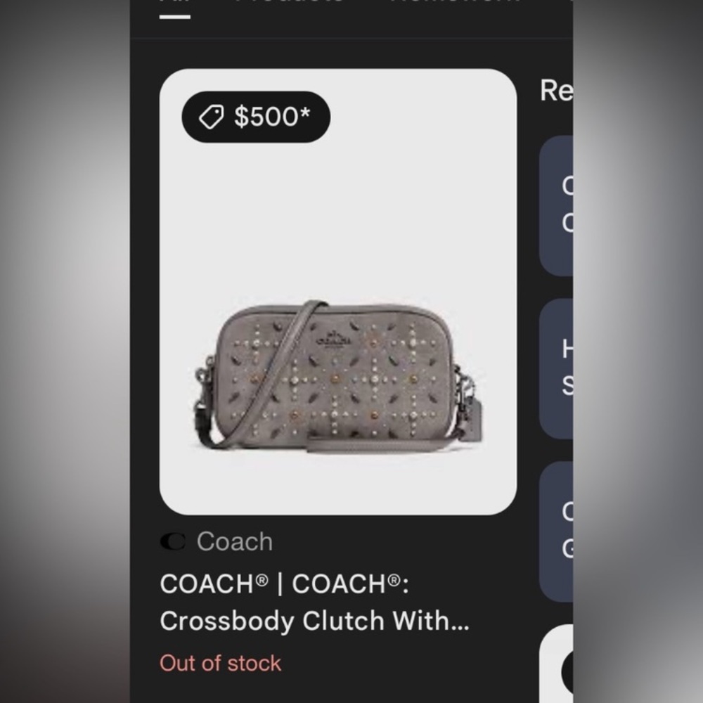 Coach RARE Coach Praire Rivet Double Zip Crossbody Clutch w Studs/dustbag - Picture 8 of 10